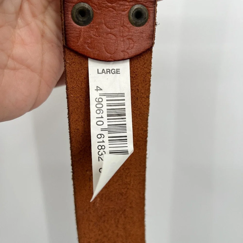 NEW Xhilaration brown‎ leather floral embossed boho y2k belt L
